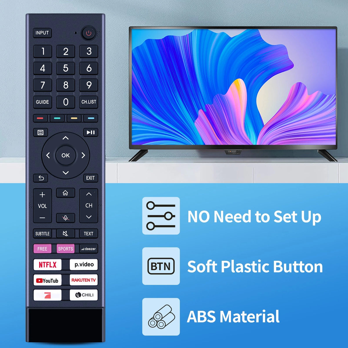 ERF3I80H Remote Control For Hisense TV ERF3A80 ERF3B80H ERF3C80H ERF3D80H