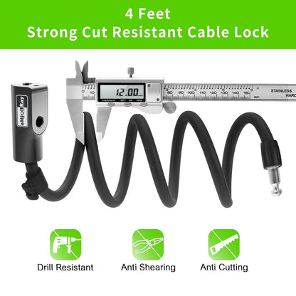 eMjollRay 4 Feet Scooter Lock - Anti Theft Cable with 4 Feet, Dark Grey