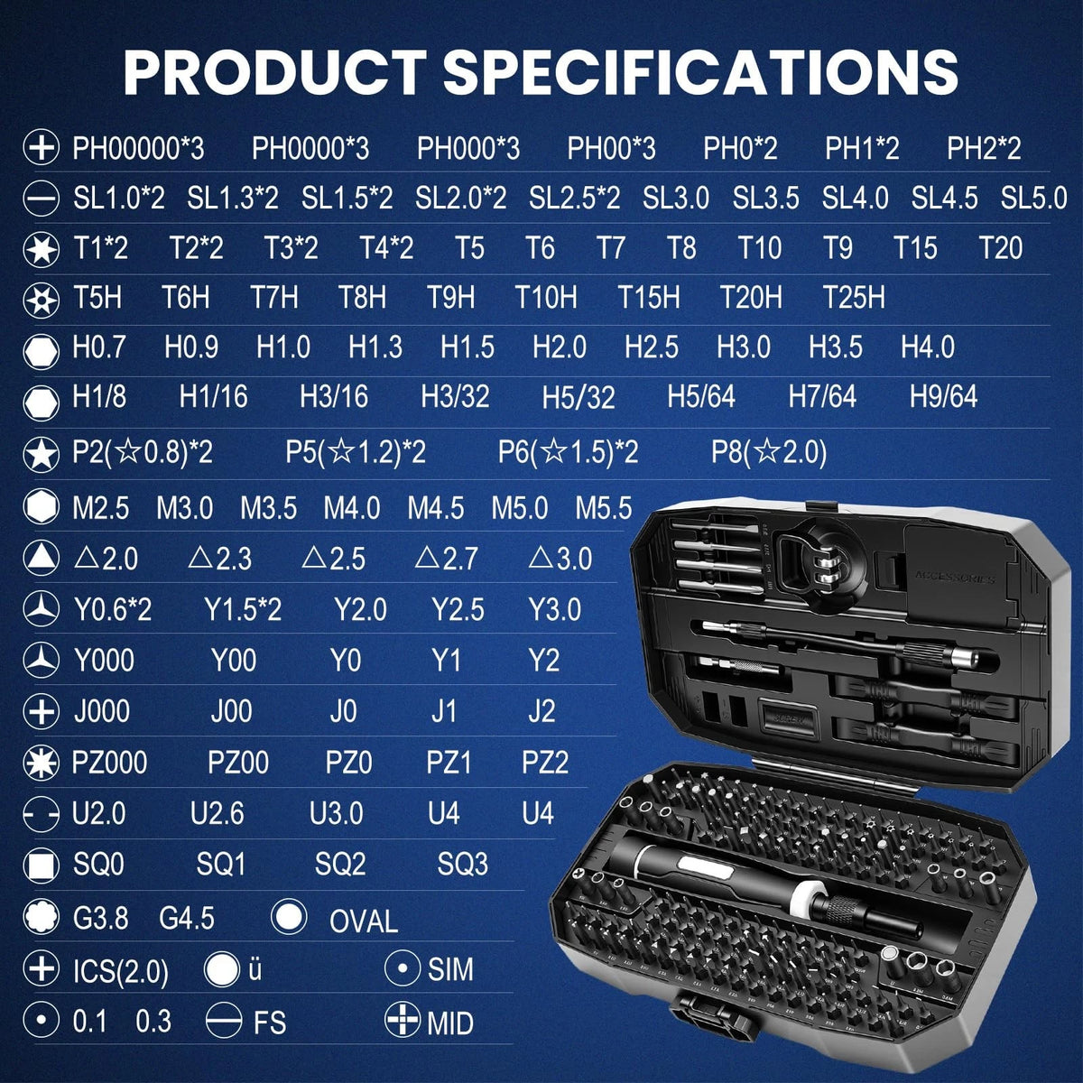 152-in-1 Precision Screwdriver Set, Electronics Repair Kit with Manual, Black