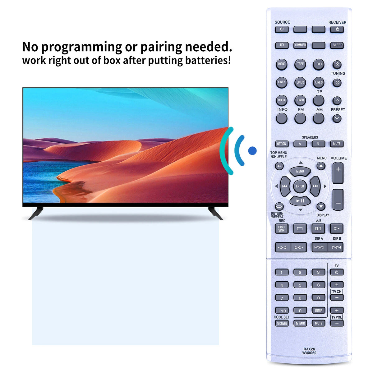 RAX26 WV50050 Remote Control For Yamaha Stereo Receiver R-S500 R-S700