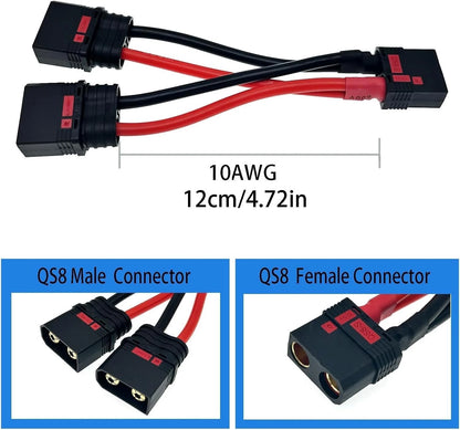 Anti Spark QS8-S Connector QS8 Male Female Parallel Y Wire Harness Adapter...