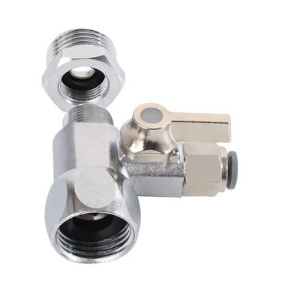 Feed Water Adapter Line Splitter,Brass Supply 3/8, White