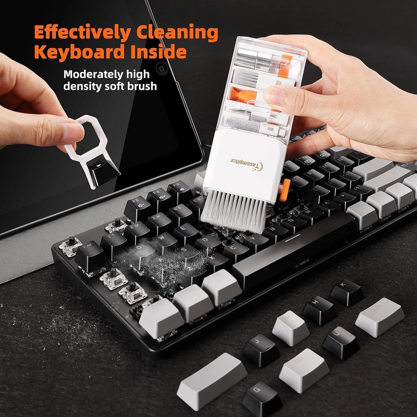 All-in-1 Keyboard Cleaner Laptop Cleaning Kit,Computer Bright White