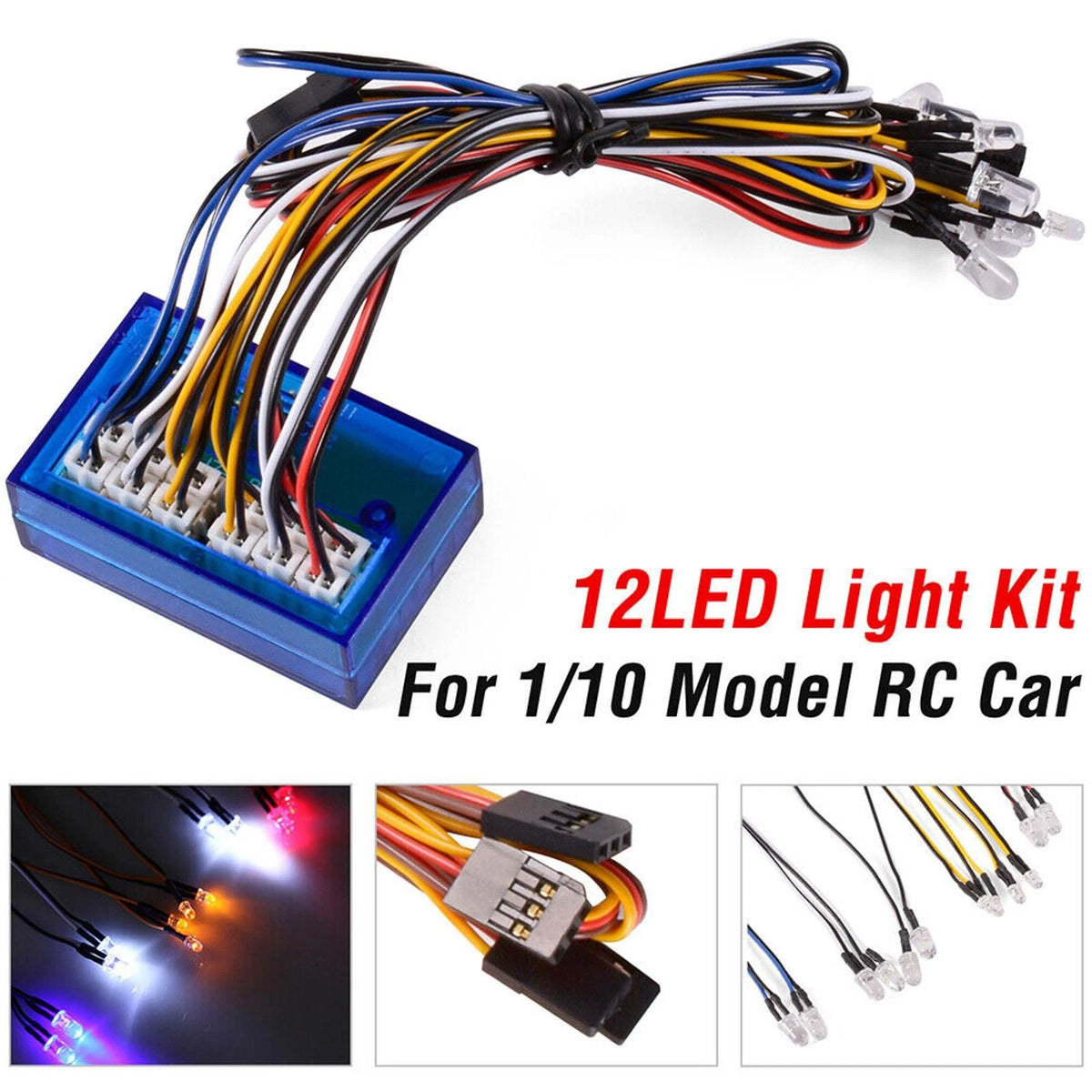 1 Set 12 LED Lights Kit For HSP Traxxas TAMIYA Axial SCX10 1/10 1/8 RC Car nn