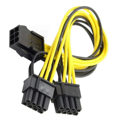 For Video Card 6 Pin Female to Dual PCI-E 8 Pin Adapter Cable Replacement