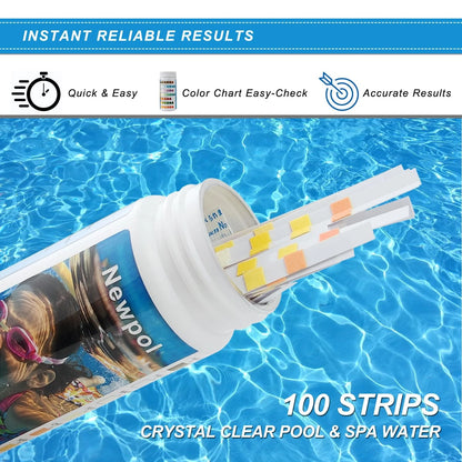 pol 8-in-1 Pool Test Strips, 100 Strips Water Testing for Swimming Pool,...