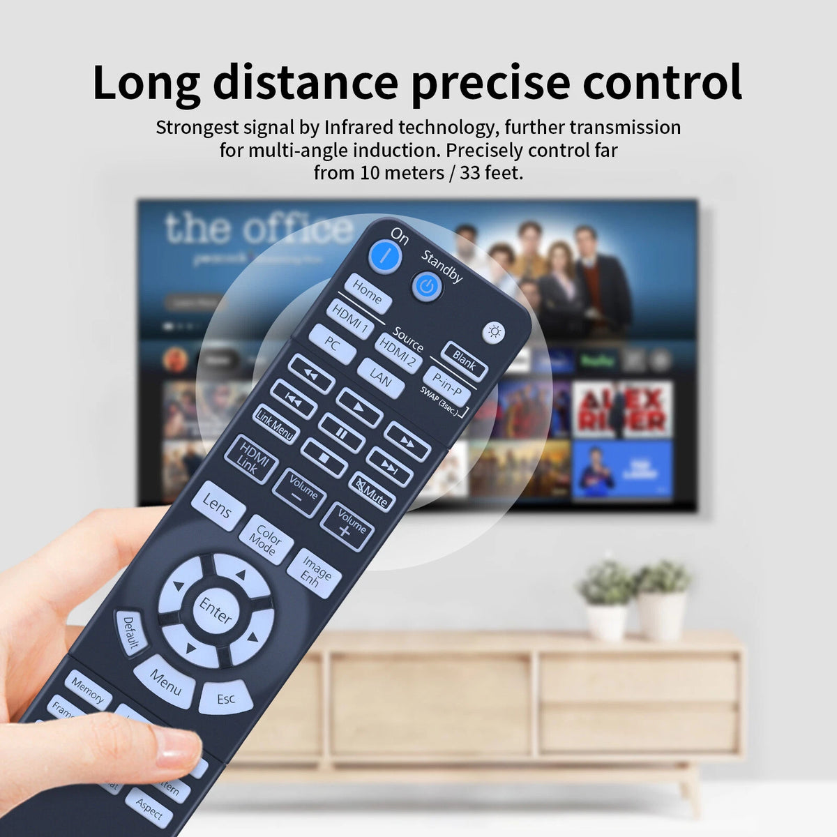 Replacement Remote Control For Epson 1656526 / 165652600 Projector