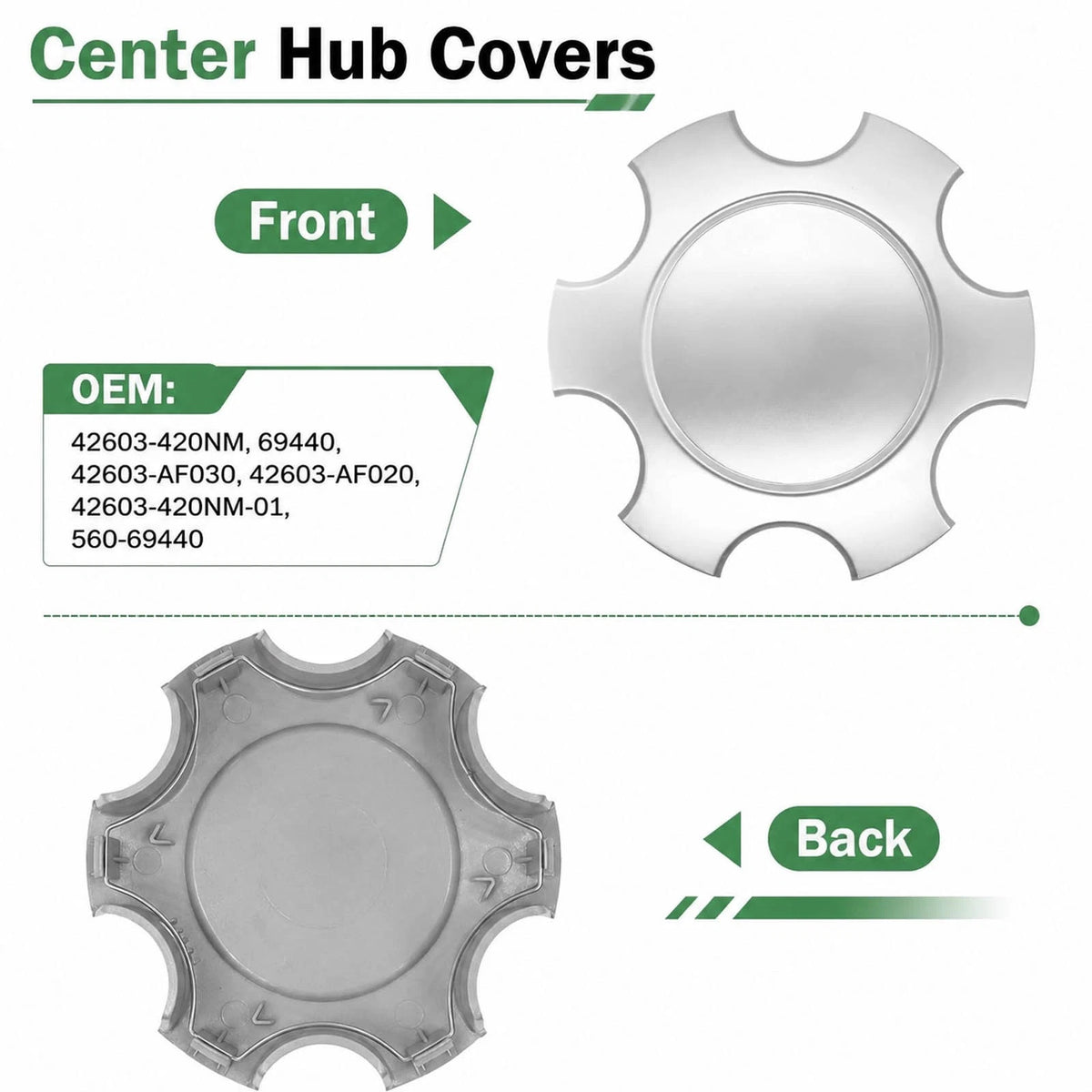 2 Pack Wheel Center Hub Covers 69440 Snap-On ABS Fits for Toyota Tundra 03-06
