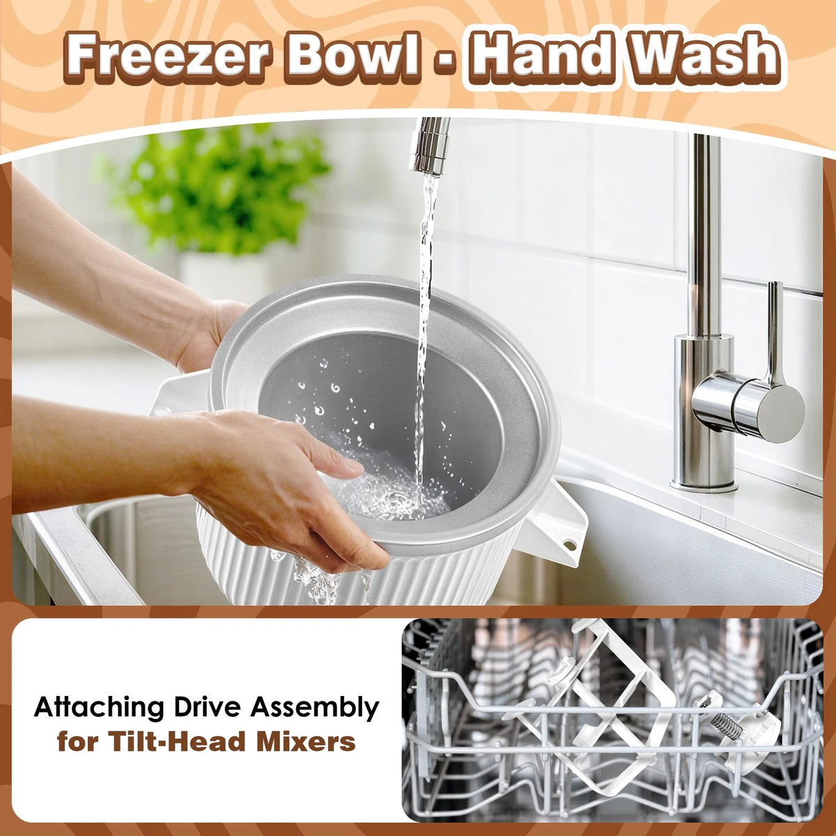 Ice Cream Maker Attachment for KitchenAid Stand Mixer, Compatible with...