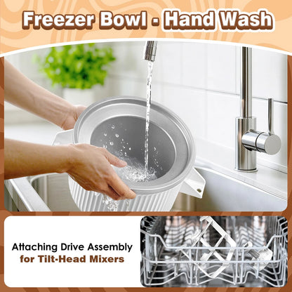Ice Cream Maker Attachment for KitchenAid Stand Mixer, Compatible with...