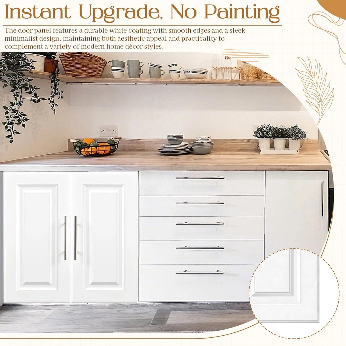 Memorywuu 2 Pcs Built-in Cabinet Doors with 12 x 24 Inch, white and sliver