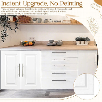 Memorywuu 2 Pcs Built-in Cabinet Doors with 12 x 24 Inch, white and sliver