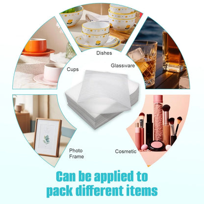 Erioctry 100Pcs Foam Pouches 4 X 6 In White Wrap 4x6,