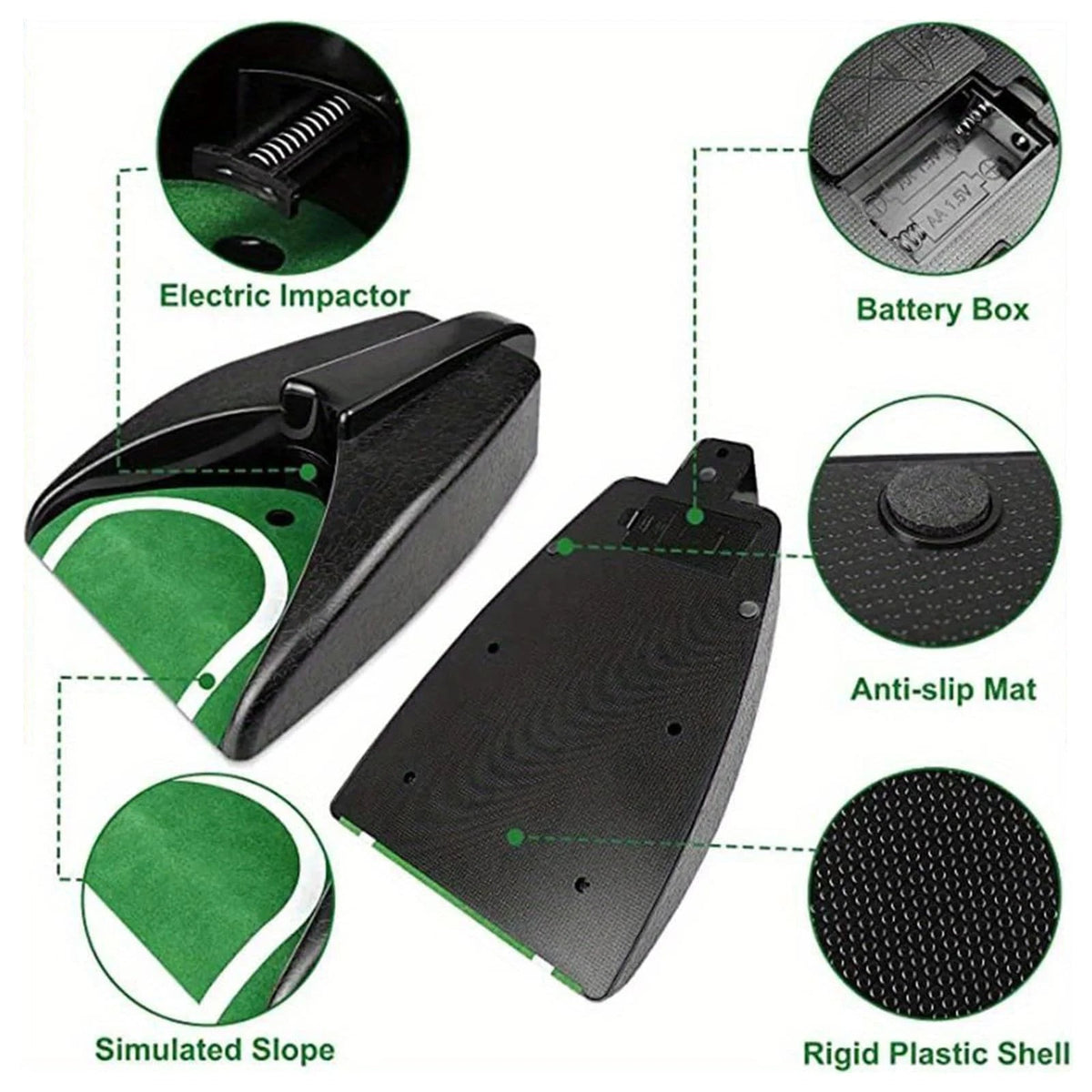 LH90H Automatic Golf Putting Cup with Ball Return – Portable black