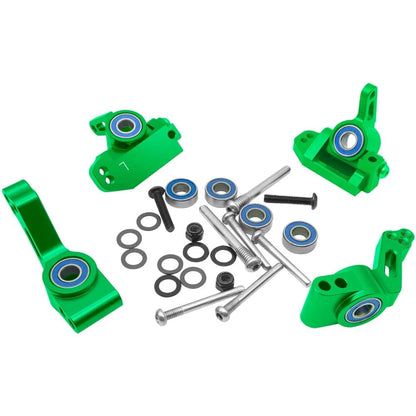 OGUNKE RC Aluminum Front Caster Block&Steering Blocks and Rear Stub Green
