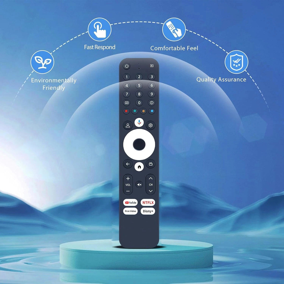 Remote Control For RockTek GX1 UHD Streamer, Thomson Google TV Streaming Box 240