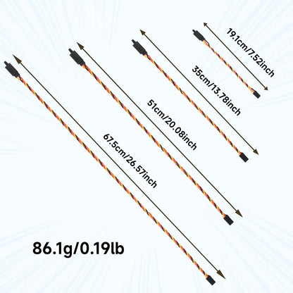 Crazepony Twisted Servo Extension Cable w/Safety Clip - 20AWG 60 Mixed Size