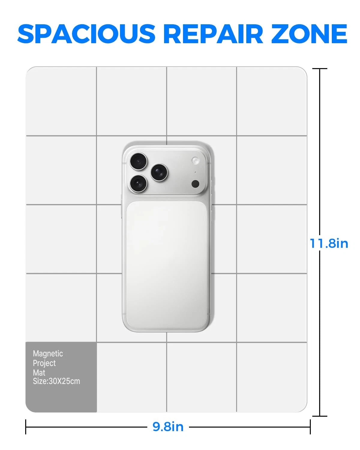 Magnetic Mat, Project Unamela Large Size 9.8" x 11.8", White