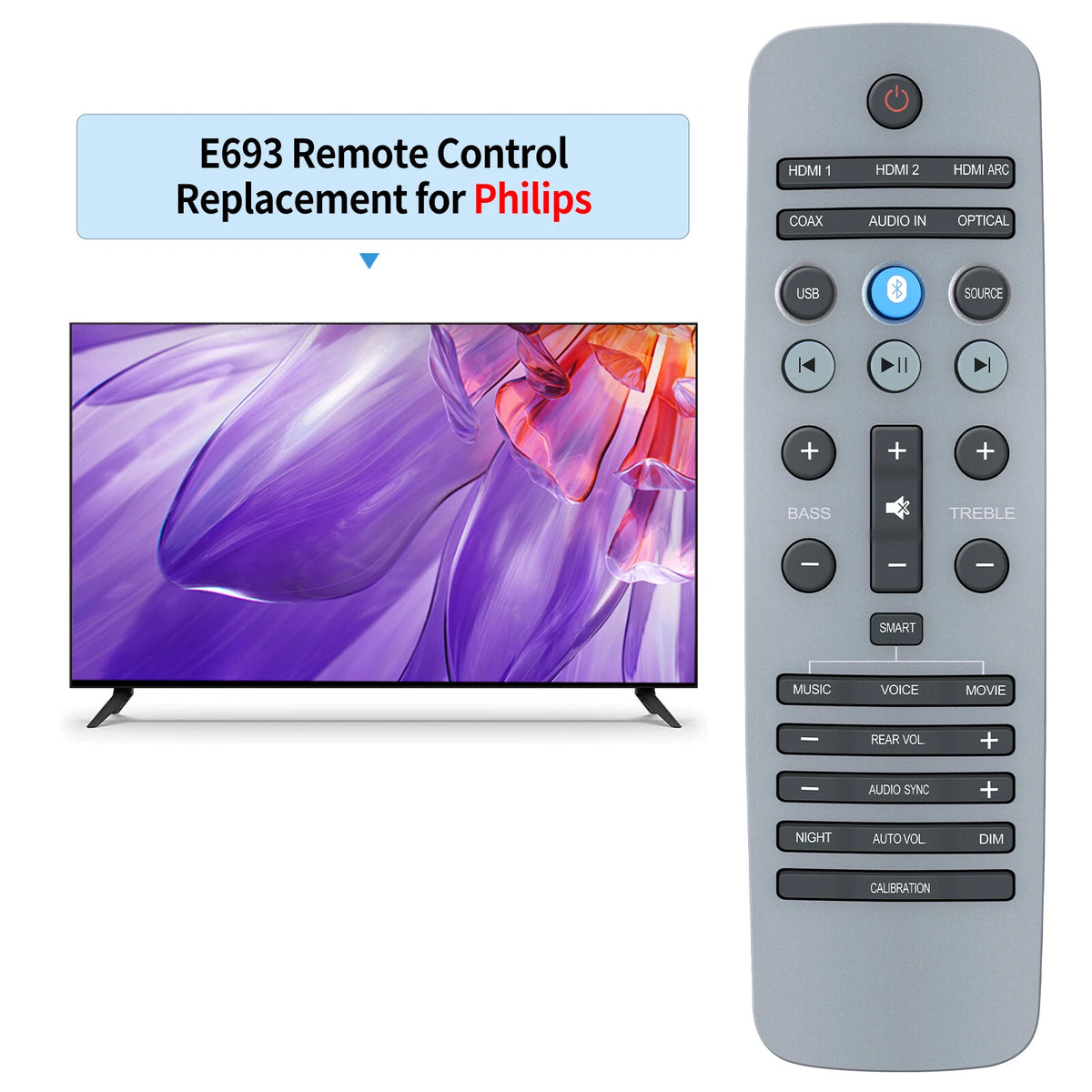 Replacement Remote Control For Philips Fidelio Soundbar E6 E6/12 E6/93