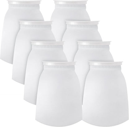 Jecery 16 Pack Ring Filter Socks 200 μm Aquarium 12 × 7 inches, white