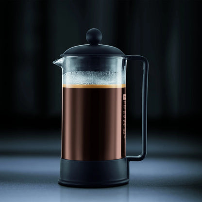 Bodum 12oz Brazil French Press Coffee Maker, High-Heat 12oz, Black