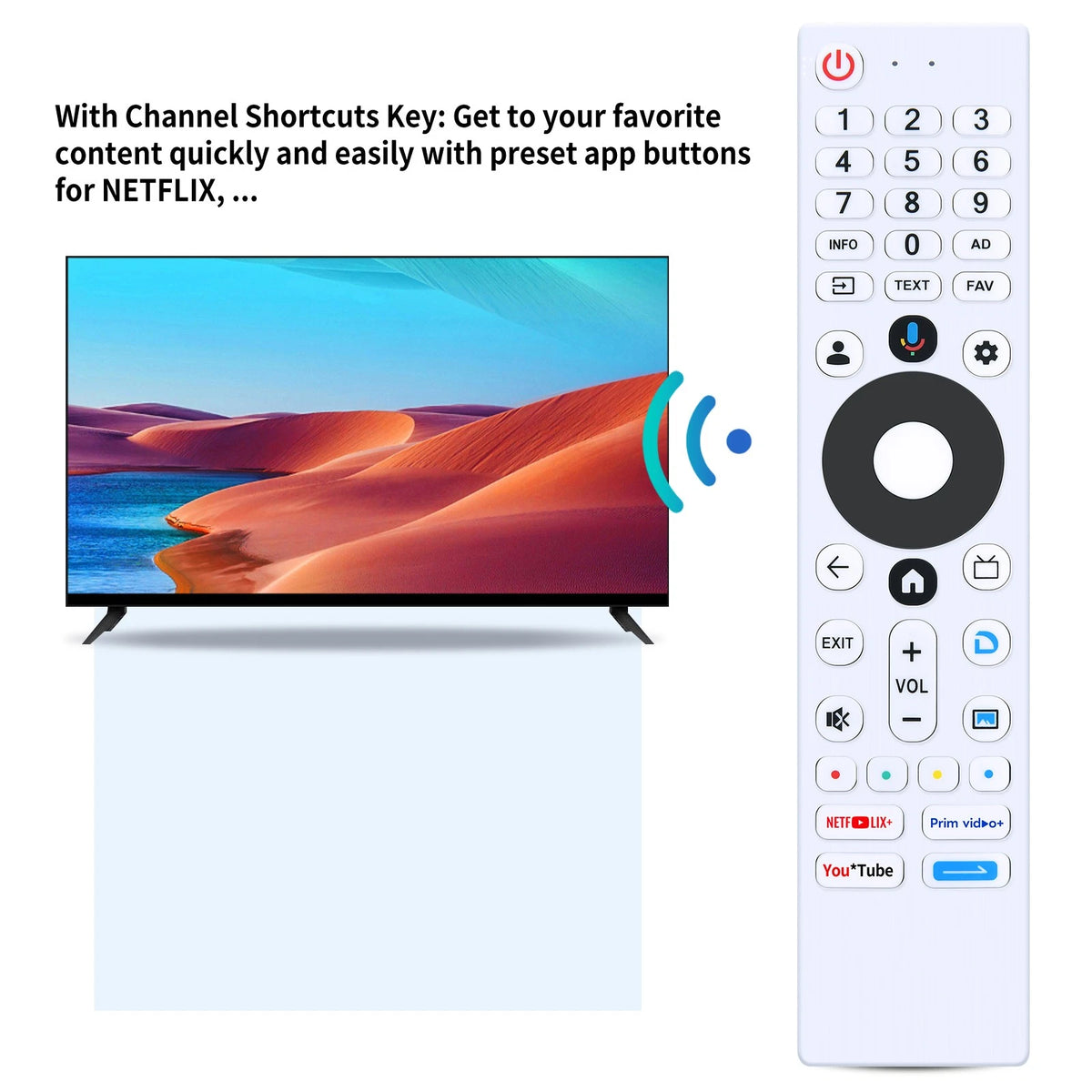 Replacement Remote Control For Tornado TV 65UA3400X For Metz 24MPE7000Z