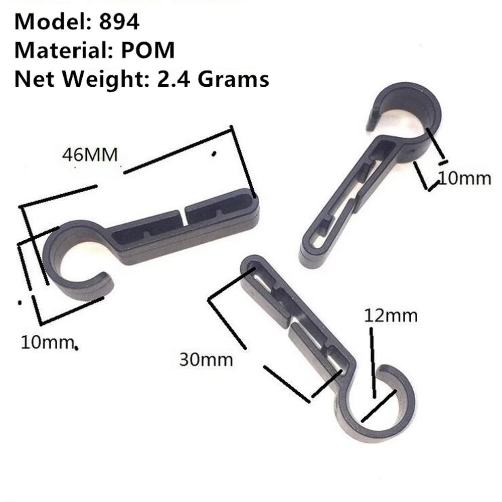 20Pack Headlamp Clips Attachment Head Light Clamps Black Hard Safety Cap Hook