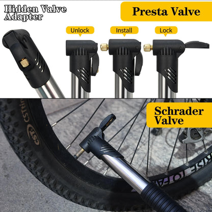 Bike Repair Kit, Tire Multi-Tool+Inflator+Tire Black