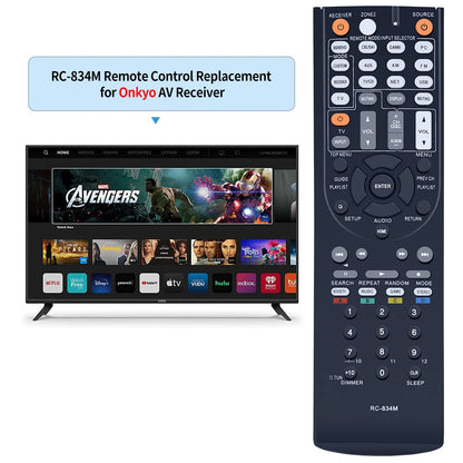 RC-834M Remote Control For Onkyo AV Receiver TX-NR515 TX-NR414 HT-RC440