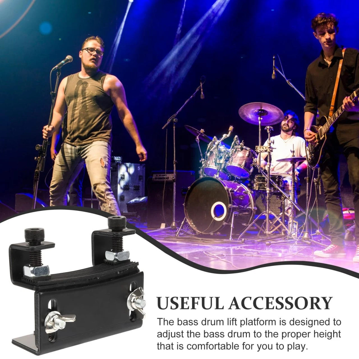 Metal Low Drum Booster - Adjustable Bass Lift for 11x9.5cm, Black