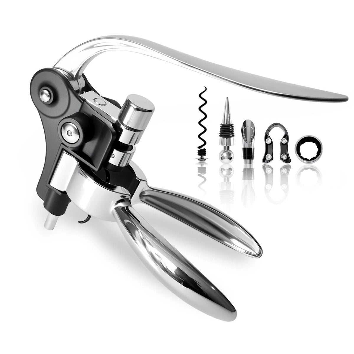 Rabbit Wine Opener,Corkscrew Opener Set Including Foil medium, Silver