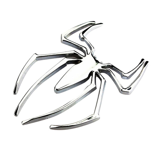 3D Car Truck Motor Decal Sticker DIY CN Popular Metal Spider Shape Emblem Chrome