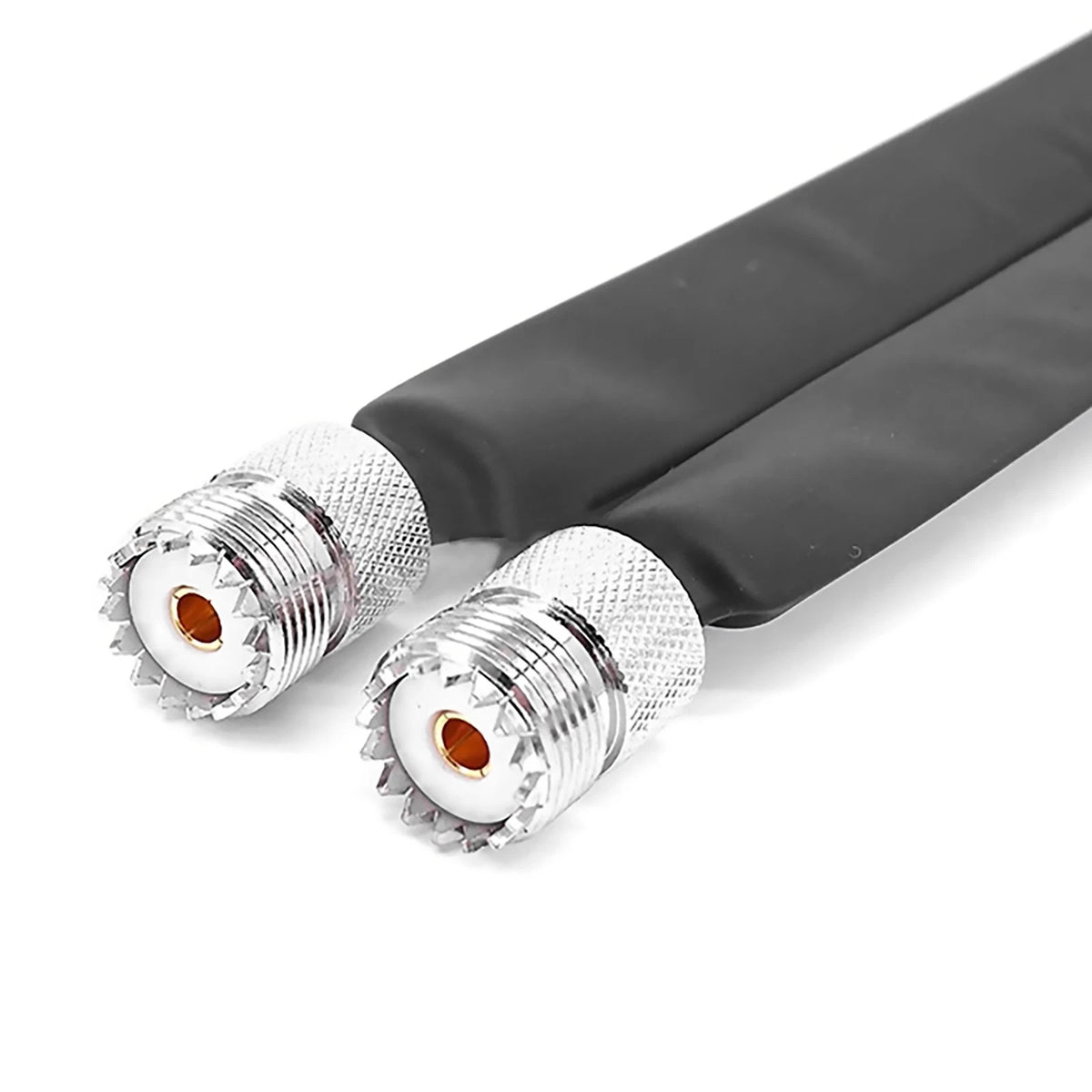 Metal+Plastic Door Pass Through Flat RF Coaxial Cable  UHF Female 12Inch 50 Ohms