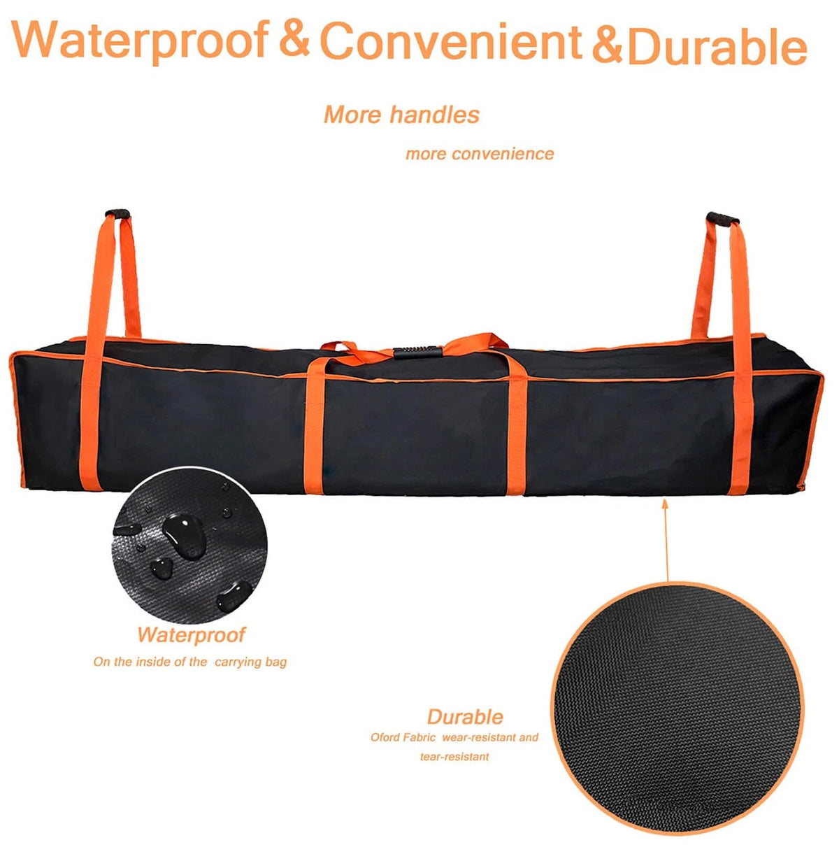 Large Tent Storage Bag 67X11.5X11.5in with Handles 67X11.5X11.5inch, orange