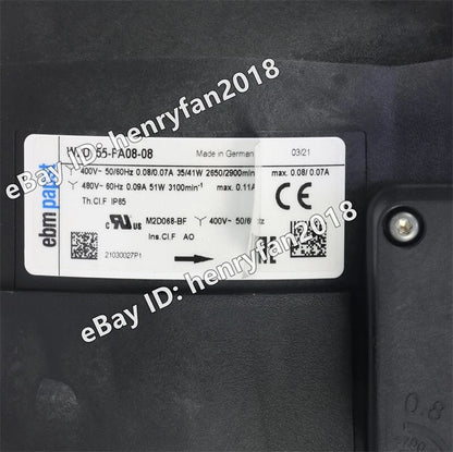 Ebmpapst W2D155-FA08-08 IP65 400VAC 0.08/0.07A 35/41W Siemens Spindle Motor Fan