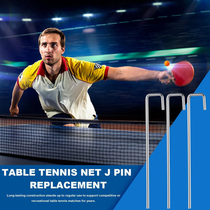 Moxweyeni 20 Pcs Table Tennis Net J Pin Replacement Sports 6.5 x 0.8", silver