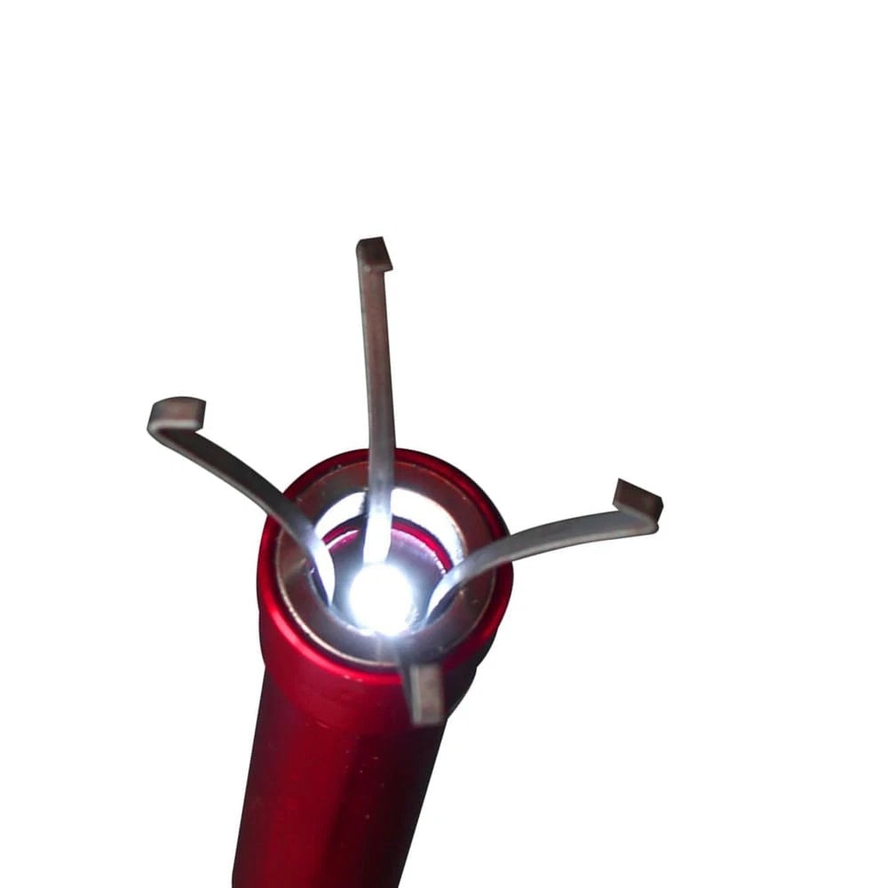 Flexible Claw Pickup Tool with Magnet telescoping led Red