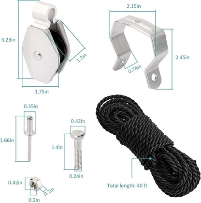 Werner Aluminum & Fiberglass Extension Ladder Rope & Pulley Kit - Color