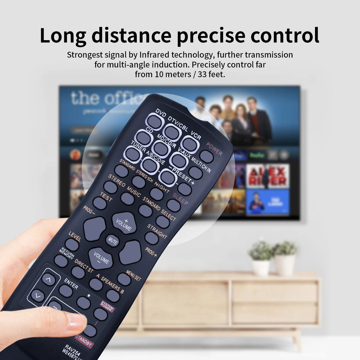 RAV254 Remote Control For Yamaha AV Receiver RX-V350 HTR-5730 RX-V359 RXV350