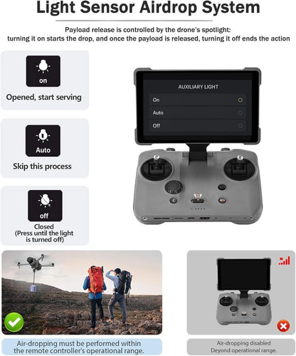 YBING Payload Release Device for DJI Mavic 4, Rechargeable Light Sensor black