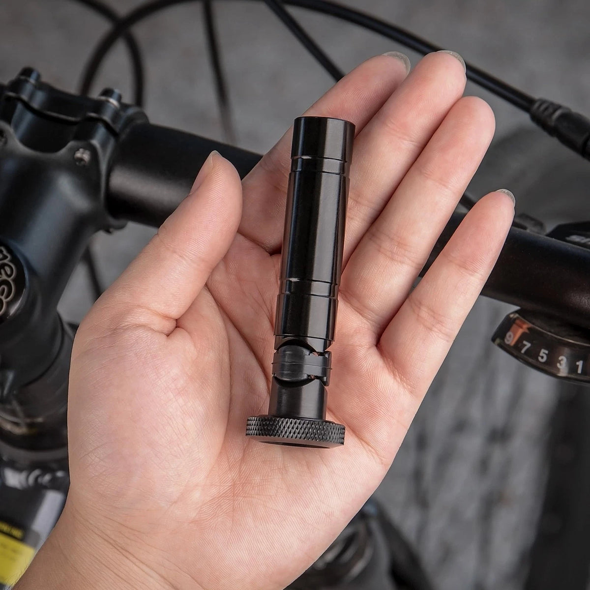 Handlebar End Plugs with Tubeless Tire Repair Kit - Insert Black