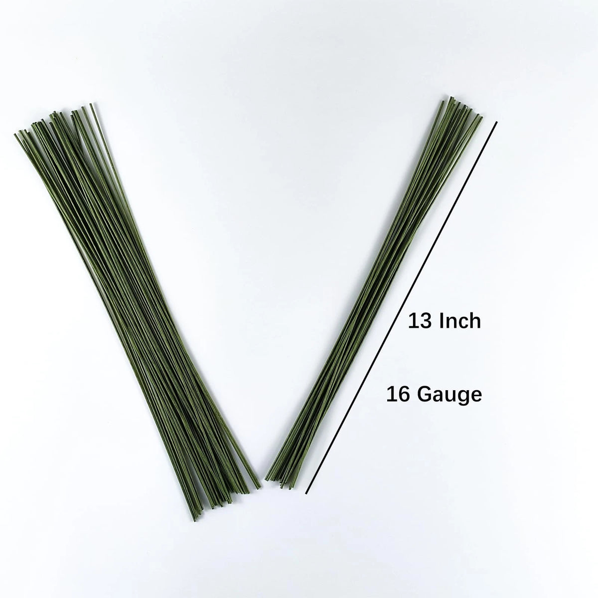 70 pcs Floral Wire, 16 Gauge Stem Dark Green Paper Wrapped for 16