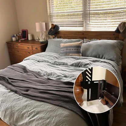 2 PCS Bed Frame Brackets Adapter for Large, 2Pcs Headboard Attachment