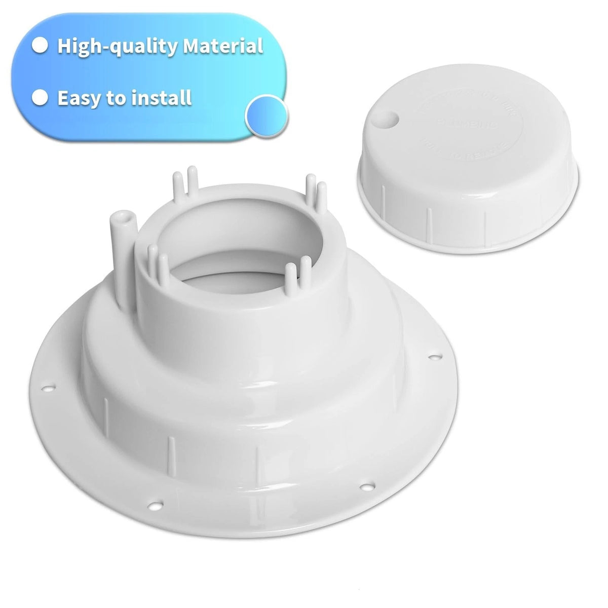 luxlead RV Plumbing Vent Caps - ID 3.8", 5.3" diameter base, 3" tall, White