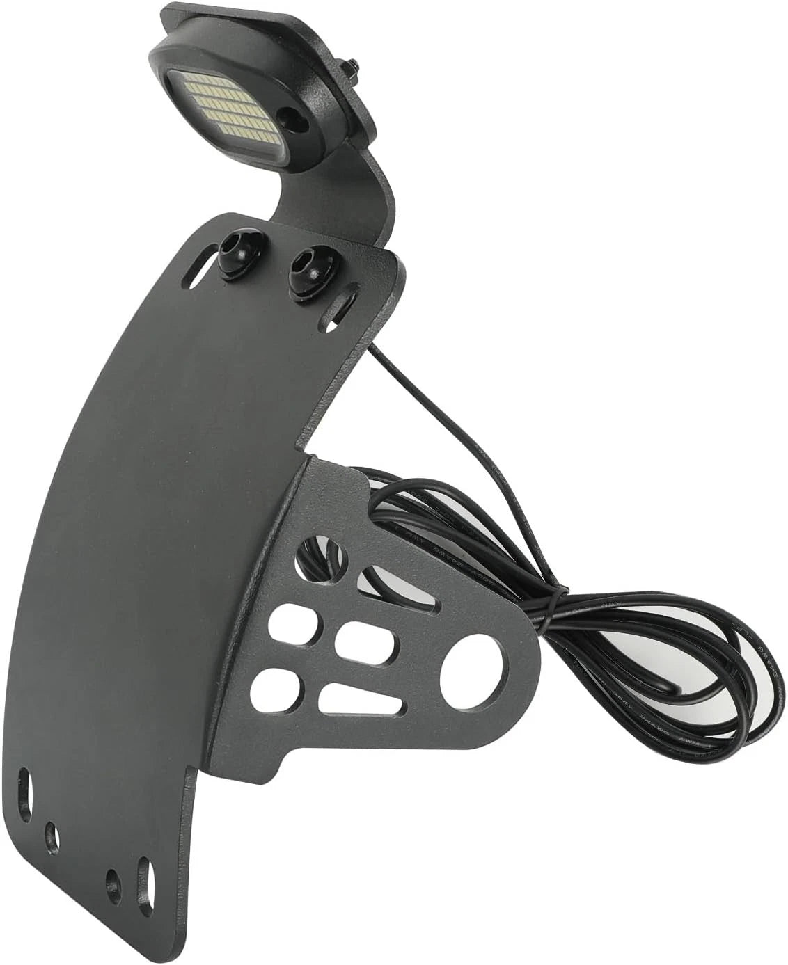 SUNPIE Add White Lights Black Motorcycle Cured Vertical Side Mount Licese...