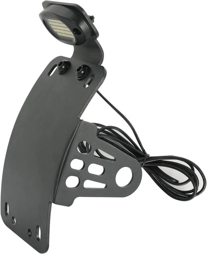 SUNPIE Add White Lights Black Motorcycle Cured Vertical Side Mount Licese...