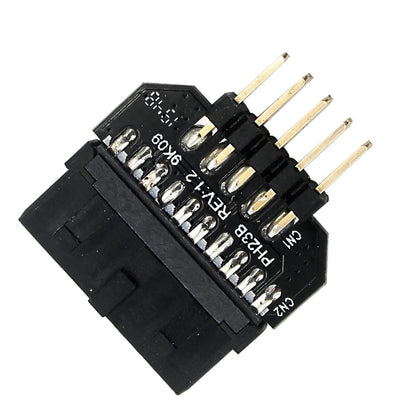 Black Panel Plug-in Adapter Computer Motherboard USB3.0 20pin To USB2.0 9pin,