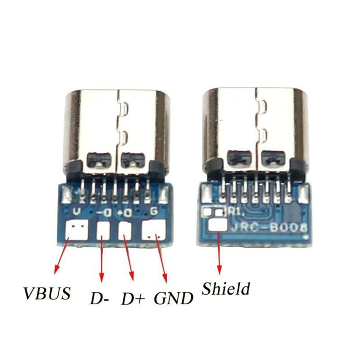 10Pcs USB Type-C 14 pin Connector Breakout P-CB Board Female Socket Type-C 2.0 m