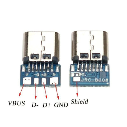 10Pcs USB Type-C 14 pin Connector Breakout P-CB Board Female Socket Type-C 2.0 m
