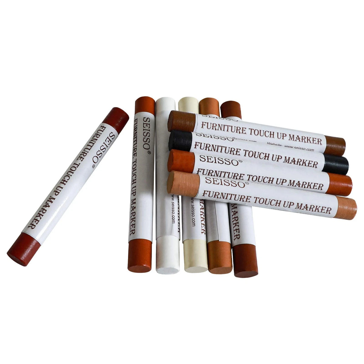 SEISSO Wood Filler Sticks, Furniture Repair Crayons, 10 Colors Crayons